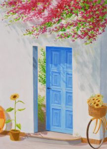 街角の風景 海外
花のある風景画 風景画
絵画
明るい絵 ひまわり
夏の絵 日差し
木漏れ日